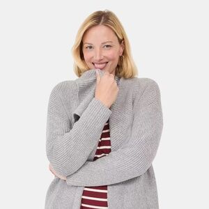 🧶✨ Ribbed Blanket Cardigan – Size 26/28 | Cozy Duster Style | Gray ✨🧶